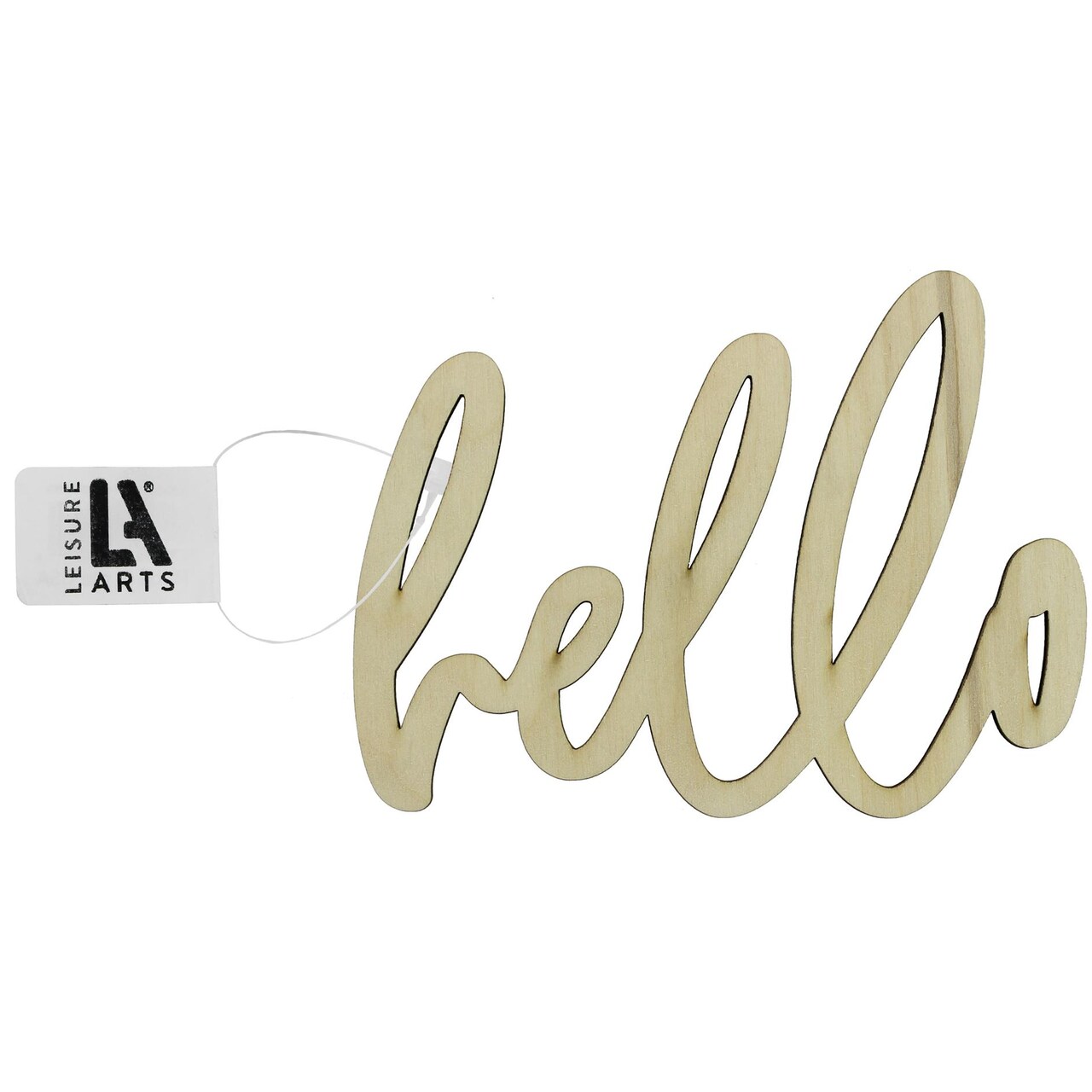 Leisure Arts Unfinished Wood Words - 5.5" x 4" - Hello wood cutout - word cutouts for crafts - wooden words for crafts - wooden cut out letters - laser cut words - medium size
